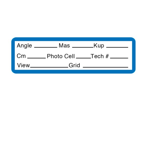Nevs INFO Labels -Angle, Mas, Kup, 5/16" x 1-1/4" White w/Reflex Blue & Blk X-0176 - main